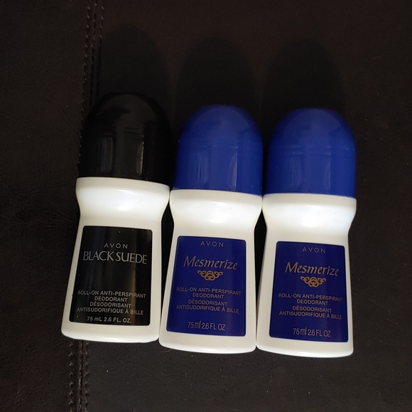 Mens Avon Deodorant Trio Mesmerize Black Suede - Picture 3 of 3